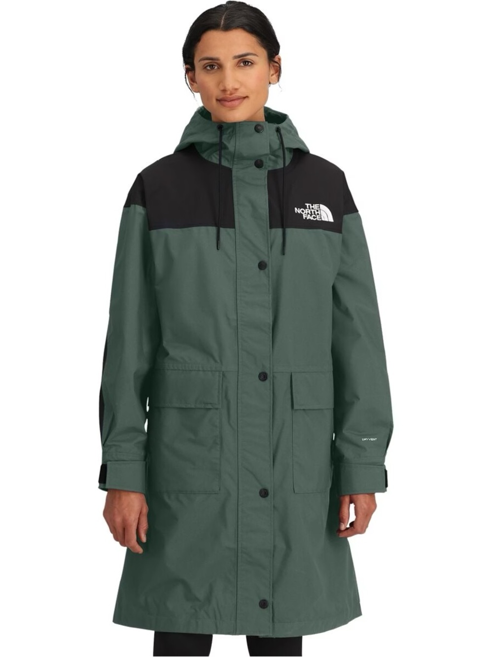 NWT The North Face Duck Green/TNF Black Reign On Parka- Women's Size Large